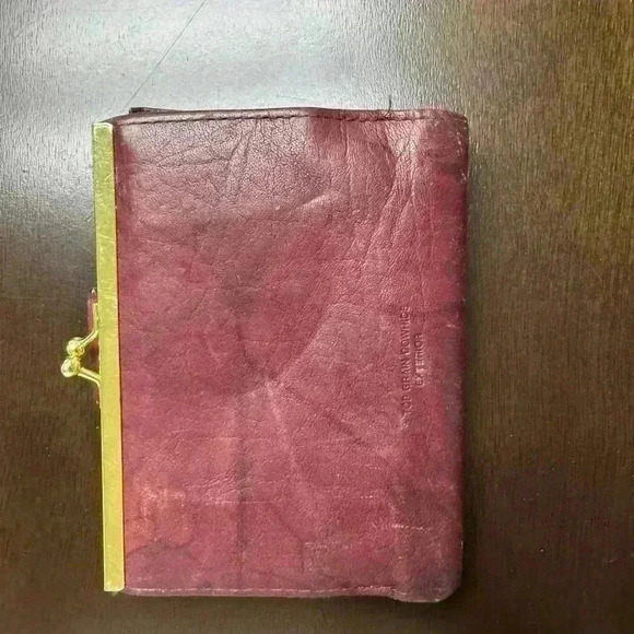 Maroon/Burgundy Compact Leather Wallet - Picture 2 of 5